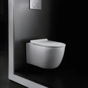 Bathroom Sanitary Ware  Ceramic Wall Hung Toilet Pit Spacing Integrated Flush Toilet