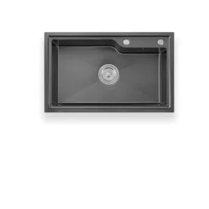 Black Stainless SteelKitchen Sink WorkstationUndermount Kitchen SinkWith Offset Drain Washbasin