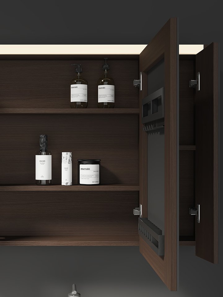 Carson Oak Unpainted Multi-layer Solid Wood Toilet Sink Comprising Smart Master Bedroom Bathroom Cabinet Factory - Image 3