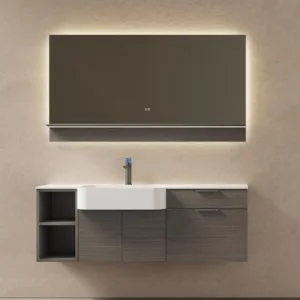 Gray wood grain bathroom cabinet countertop stone bathroom washbasin Storage cabinet bathroom vanity