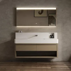 High-end custom brown bathroom countertop stone bathroom washbasin storage cabinet bathroom vanity