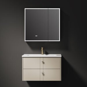 Khaki colored style piano-style shower panel ceramic integrated bathtub master bedroom bathroom cabinet