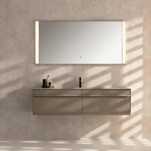 Alternative view of Luxurious grey metal bathroom countertop bathroom washbasin storage cabinet bathroom vanity