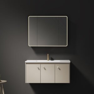 Modern Design Bathroom Vanity Cabinet Set with Smart Mirror and Illuminated Bathroom Mirror Wall Mounte
