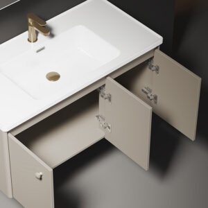 Alternative view of Modern Design Bathroom Vanity Cabinet Set with Smart Mirror and Illuminated Bathroom Mirror Wall Mounte