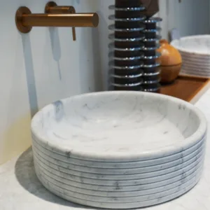 Alternative view of New Chinese Bathroom Cabinet Natural Marble Countertop Stone Wash basin Supplier bathroom vanity