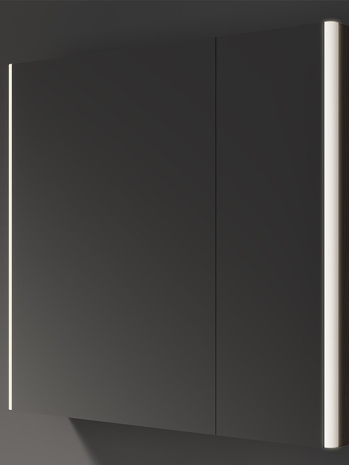 Retro Style Wall-mounted Stainless Steel Cabinet Vanity Mirror Cabinet With Light Large-capacity Storage Cabinet for Hotel - Image 2