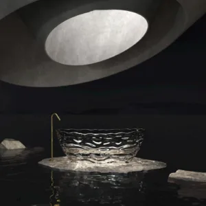 Modern Free-Standing Clear Glass Lucency Crystal Resin Art Bathtubs with Drainer Portable Soaking for Hotel Bathrooms & Villas