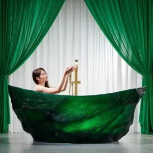 Luxury Design Resin Crystal Bathtub Adult Soaking Bathtubs Hotel Freestanding Bathtub