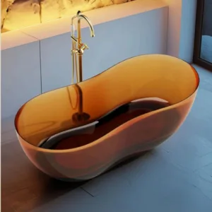 CFreestanding Bathtubs Polymer Resin Material Transparent Colorful Bathroom Bathtubs