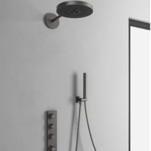 All Copper Embedded Concealed Showerhead Set,temperature Controlled Multifunctional Concealed 4 Way Shower Mixer Set Bathroom