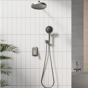 Black Shower Set Full Copper Bathroom Concealed Shower Faucet Sets Bathroom Round Style Wall Mount Rainfall Shower Sets