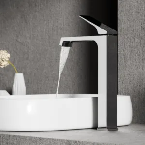 China Factory Supply Custom Logo Commercial High Black Modern Brass Faucets Basin Mixer Faucet for Bathroom