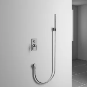 Concealed Single Handle Brushed Stainless Steel Wall Mount Shower Head Set Modern Ceramic Valve Core European Rain Waterfall Jet