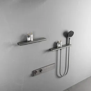Contemporary Concealed Shower Build-In Brass Shower Set Ceramic Valve Rain Bathtub Metered Faucets for Apartment Hotel Villa