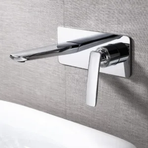Contemporary Luxury Single Handle Wall Mounted Lavatory Sink Water Faucet Built-In Hand Wash Basin Mixer Tap