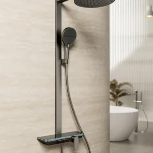 Factory Direct Sale Round Shower Head Set Shower Set Intelligent Bathroom Faucets Hot Cold Waterfall Tap Rainfall Gray Shower