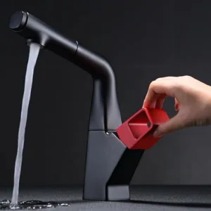Modern Pull Out Basin Faucet Single Handle Deck Mounted Wash Basin Faucet Brass Matte Black Bathroom Sink Faucet