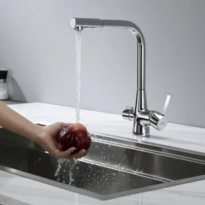 Nice Design Chrome Kitchen Faucet with Dual Handles for UK Market Brass Double Handle Brass Kitchen Mixer Taps