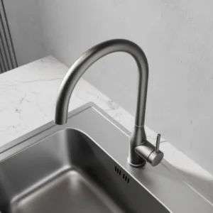 Single-Handle 304 Stainless Steel Kitchen Faucet Modern Design Hot & Cold Mixed Water Sink Tap for Bathroom & Kitchen Use