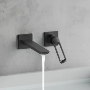 Wall mounted square design hot cold water wash basin faucet bathroom tap